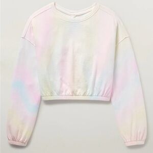 Athleta Girl Sundown Tie-Die Cropped Shirt Top